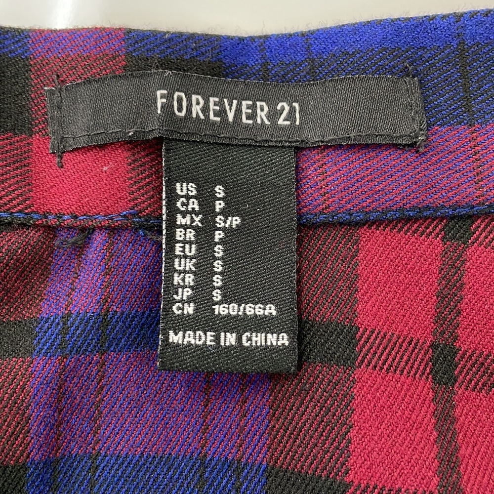 Forever 21 Plaid Mini Skater Skirt w/ Front Buttons - Picture 6 of 10